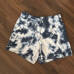 Men's Tie-Dye Shorts - Blue and White